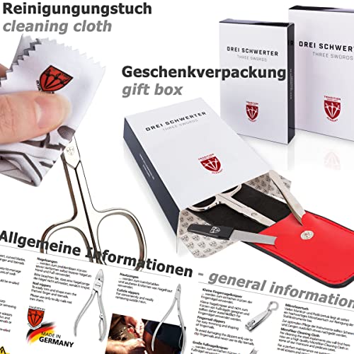 3 Мечеви Германија - бренд квалитет 10 парче маникир педикир чешлање комплет за професионални прст &засилувач; ножици нокти ножици машинка мода кожа случај во подаро