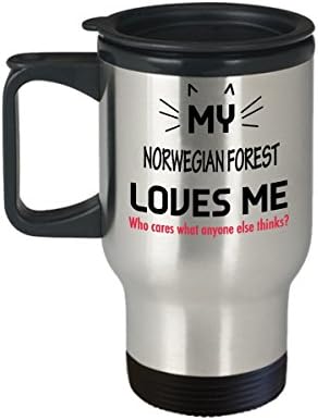 Смешна мачка патувања за кафе- lубовници на мачки- мојата норвешка шума ме сака. Кој се грижи што мисли некој друг?