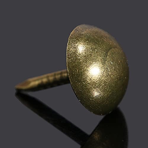 100 парчиња 7x11mm pushpin doornail тача антички бронзено декоративно тапацир за нокти накит кутии за кутии дрвени завртки