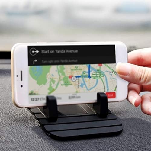 N/A Car Silicone Seat Anti-Skid Pad Pad Dashboard Bracket за мобилен телефон GPS заграда, црна