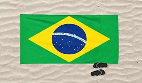 Бразил Знаме Плажа Пешкир, 40 х 71 Мека Крпа, Памук, Летен Подарок