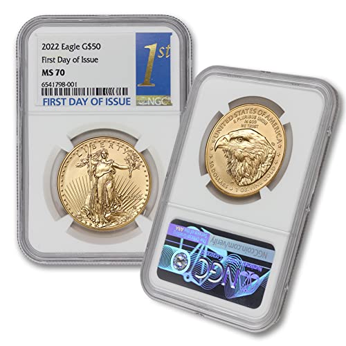 2022 Без Сет Од Нане Од Златни Американски Орелски Монети МС-70 Од Нане Државно Злато 5 5 10 2 25 5 50 PCGS MS70