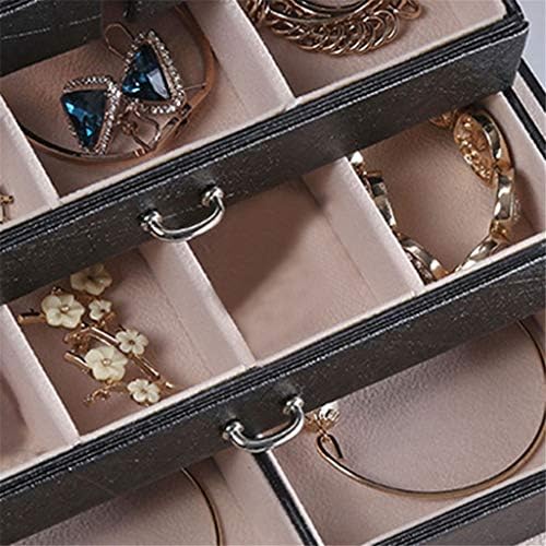 Кутија За Накит Со Голем Капацитет Петслојна Кожна Козметичка Кутија За Складирање Накит Повеќеслојна Кутија За Складирање Накит