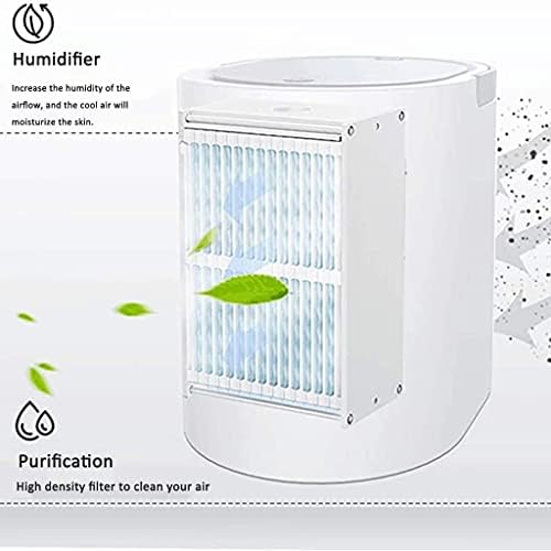Лилианг-- Испарувачки ладилници преносен навлажнувач на климатик, едноставно модерен личен мини климатик, 3 нивоа на брзина со 7 бои ноќно светло,