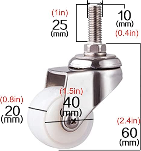 Морис тркалца Со Навој Матични Тркала М10х25мм, Тркала За Замена На Мебел, Количка За Тркала Со Мала Количка 360 Степени Вртливи