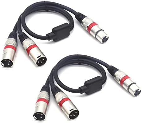 Siyear Балансиран кабел за разделување XLR - XLR женски до двојно XLR машки 3 пински лепенка y кабел микрофон Аудио адаптер за разделување
