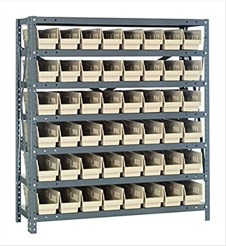 Квантни системи за складирање 1239-101iv Единица за полици со челик со 4 канти за полици, 12 d x 36 W x 39 H, слонова коска