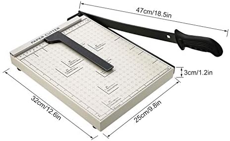 Секач за хартија Тешка должност A4-B7, 12 Сечење со должина на гилотин хартија за метална база на картони, со безбедносно заклучување