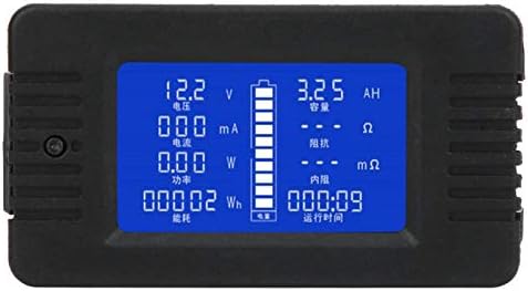 Монитор за батерии на Fafeicy, LCD Display DC Multifunction Monitor Monitor Monitor Moniter Тековен напон на напон на потрошувачка на енергија Капацитет Тестер 0-200V