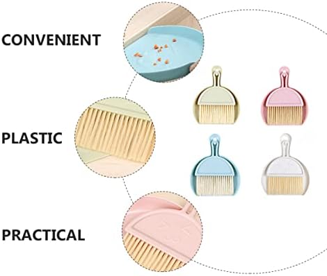 NUOBESTY 4 Комплети Мини Пан Биро Автомобил Дома Мала Четка Домаќинство И Канцеларија Куќа Чистење Миленичиња Кревет За Куче Рака Материјали Метла