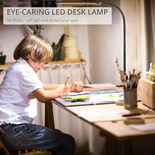 Semlos LED биро за ламби 2 парчиња, ламби за биро со прицврстувач за домашна канцеларија, флексибилен гушав, 80LEDS за грижливо светло