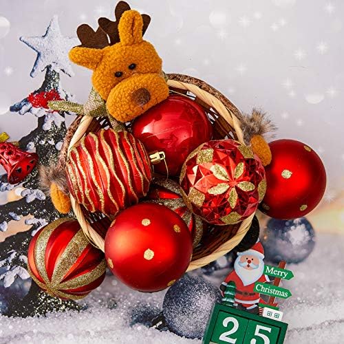 12ct 80mm/3,15 Божиќни украси за топки, украсни висечки бубли, украсување на новогодишни елки, пластика и распрскувано, идеално за Божиќ, празник,