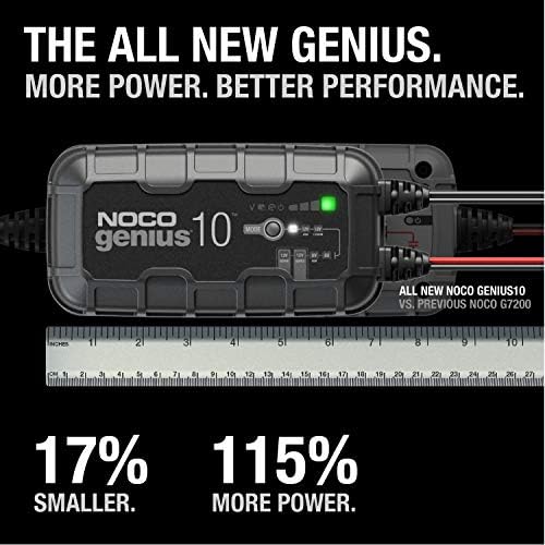 Noco Genius10, 10A Charger Battery Car, 6V и 12V автомобилски полнач, одржувач на батерии, полнач за трикови, полнач за плови и десулфатор