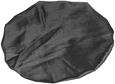 Doitool спиење капа за коса сатен површински капа капа за спиење со двојна палуба екстра голема големина навлегување капаче за спиење за жена дама црна црна боја