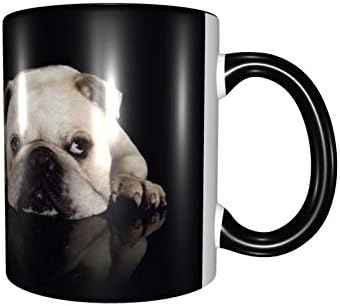 Две симпатични кучиња со бикови керамичко кафе со рачки чаша од црн чај 12oz за мажи жени канцеларија дома персонализиран подарок за домаќинство