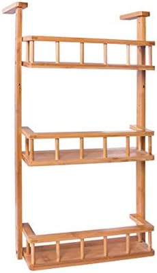 Зачинете ја решетката 3-нивоа бамбус складирање wallид монтирање зачини за зачини, кујнски ладилник странична решетката за висина решетката