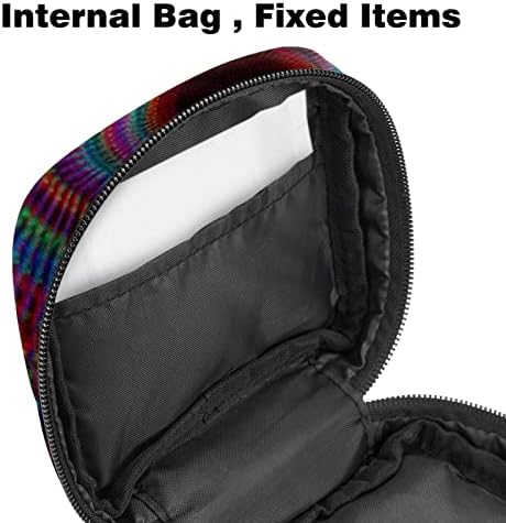 Период торба, санитарна торба за складирање на салфетка, торбичка за периоди, торба за шминка за патувања, апстрактна шарена уметничка спирална шема
