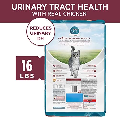Пурина Една Високо Протеинска Сува Храна За Мачки, +Плус Формула За Здравје На Уринарниот Тракт - 16 фунти. Торба