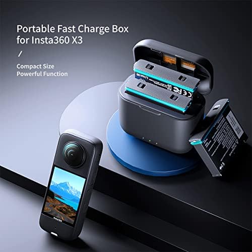 NBZZ 2 пакува 360 x3 батерии со Hub Hub Fast Charge за Insta 360 One X3 батерија 1800mAh Insta 360 x3 додатоци со слот за Misro SD картички