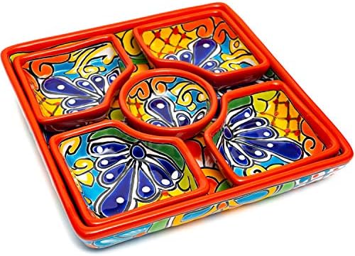 Волшебна талавера мексиканска керамика керамика голема лента за мезе за сервирање садови за чинија за чинија за чинија за чинија за