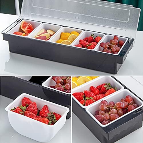 5 одделение пластично диспензерот овошје од зеленчук од зеленчук со капакот ， мраз ладење на контејнер за сервисирање на контејнер за разладен