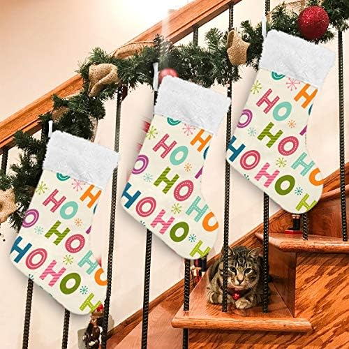 Божиќни чорапи на Алаза Дедо Мраз се смеат класични персонализирани големи декорации за порибување за семејни сезонски празници Декор