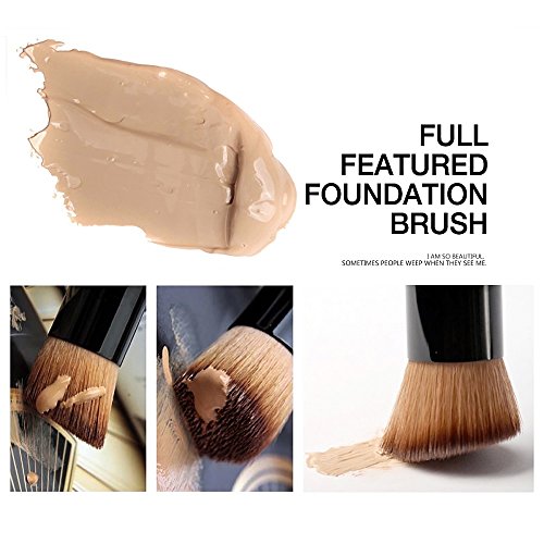 Fluse Fluden Cabuki Foundation Chabuki - Премиум бамбус шминка четка за лице за руменило за руменило во прав - тампонирање, стискање, коректор