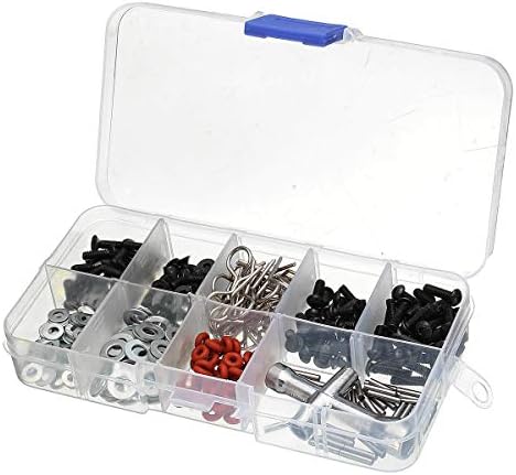 Комплет за алатки за поправка на шрафчиња од 270 парчиња кутија за клучеви за клуч за клучеви за 1/10 HSP RC автомобил DIY