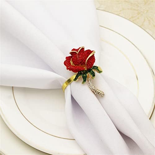 N/A 30 парчиња Денот на вineубените розово цвеќе копче за салфетка хотелска венчавка за венчавки прстен прстен прстен прстен прстен