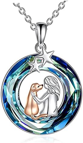 Кофорд природно пенливо кружно Кристално куче ѓердан за жени и приврзоци за девојчиња Подароци за кучиња lубители на кучиња Меморијален накит