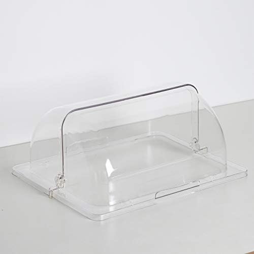 Doitool Chafing Dish Cover Roll Top Bakery Tan Display Capp Plastic Clear Descart Display, 13 x10.6 x6.1