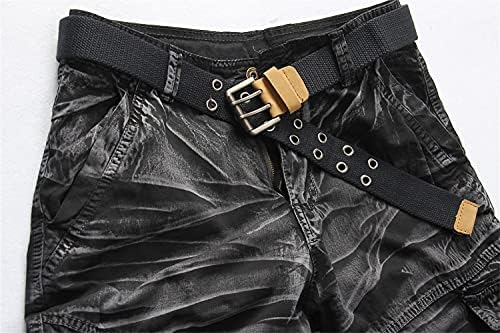 Машки мулти -џеб обични панталони на отворено со двојни панталони Камо карго кратко лесен опуштено лето лето Бермуда плете