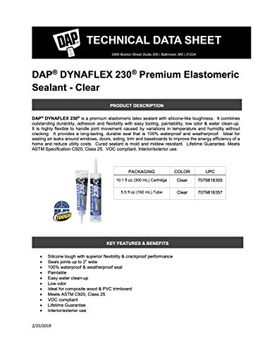 DAP 18304 12 пакет 10.1-унца Dynaflex 230 Премиум затворен/заптивка на отворено, јасна