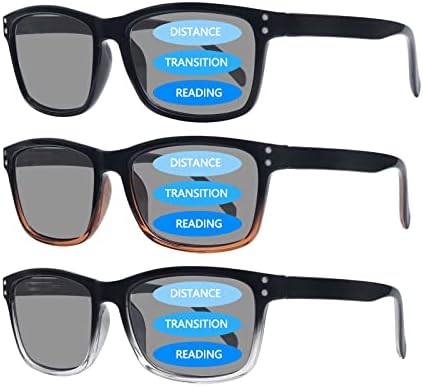 Videbla 3 пакет Прогресивно мултифокус читање очила за сонце за жени мажи УВ заштита Мултифокално трифокално сонце за читање очила