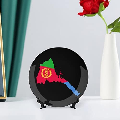 Еритреја знаме мапа керамичка декоративна чинија со приказ на штандот што виси прилагодена годишнина свадба празнични подароци за родители на двојки, нејзиниот с?