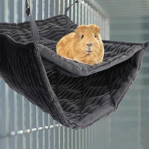 Nuatpetin ferret hammock for cage, топли мали животни што висат кревети за кревети што се мијат двојно креветно скривалиште за играње спиење, мини платформа за миленичиња за милен