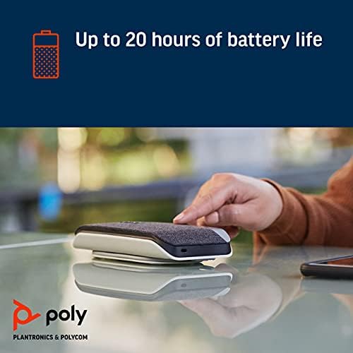 Poly - Sync 20 USB -A личен паметен звучник - Поврзете се со мобилниот телефон преку Bluetooth и PC/Mac преку USB -A кабел - работи со тимови, зум и повеќе