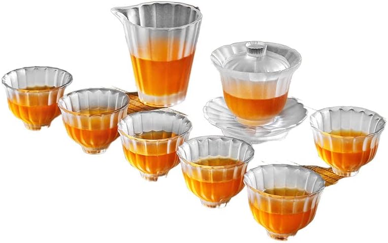 Лемаил перика стакло Кунг Фу чај сет мали домаќинства транспарентни санки покриени со чинија 琉璃 功夫 小套 家用 透明 三 才 碗 碗
