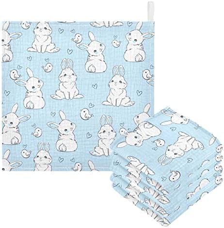 Vvfelixl бебешки мијалници памучни зајаци птици срце Бебе муслински мијалници меки бебешки крпи за лице за новороденчиња бебешки марамчиња, 11,8 x 11,8 инчи, 3 пакувања син?