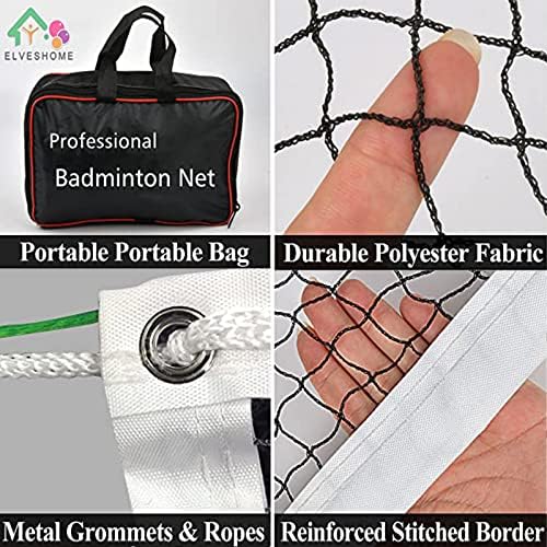 Badminton Net, Badminton Net за задниот двор, Badminton Net Portable, внатрешни мрежни мрежи за одбојка на бадминтон со челичен кабел, професионална замена на бадминтон нето за плажа, учил