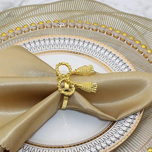 Лукио 6/ПЦС златни салфетки прстени метални држачи за салфетки за Божиќна вечера за вечера