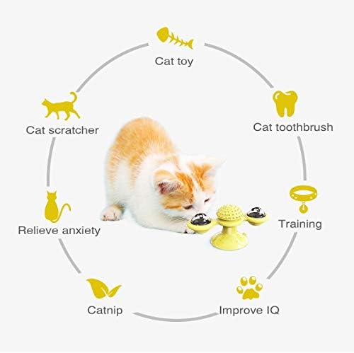 GBSYU Interactive Windmill Cat играчки со Catnip: играчки за мачки за затворени мачки смешни играчки за мачиња со LED лесна топка за