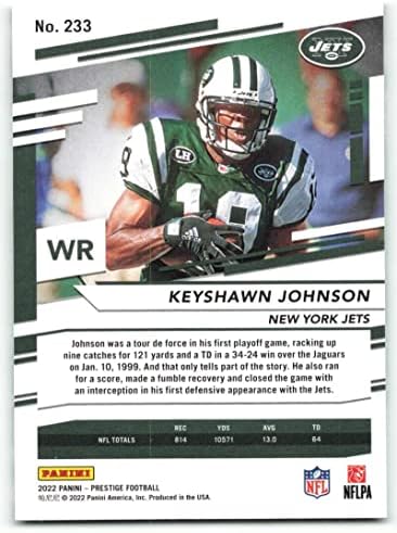 2022 Panini Prestige #233 Keyshawn Johnson New York Jets NFL Football Trading Card