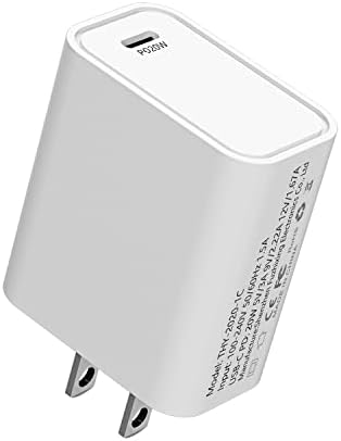 Wallиден полнач USB C Брза полнач блок 20W USB-C адаптер за напојување PD 3.0 Тип на испорака на електрична енергија Ц Брзо полнење