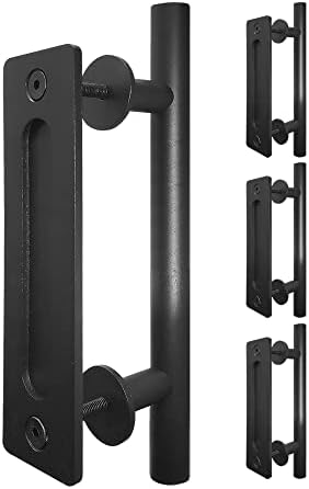 S & Z Tophand® 12 инчи лизгачки штала со штала Рачки црн хардвер, поставете црна прашок обложена завршна форма - вклопена 1 3/8-1 3/4 Дебелина на вратата на вратата, цврста чели