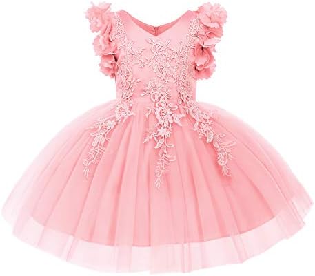 Iwemek мали големи девојки Здраво на вез со низок чипка, цветен венчален воз туту фустан официјална забава за забава принцеза матурска