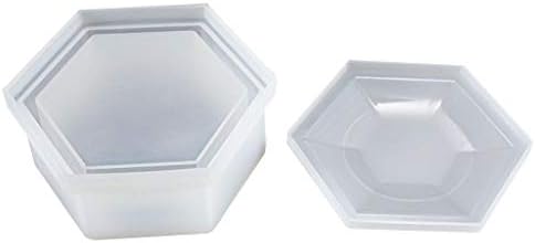 DIY шестоаголник кутија за складирање мувла кристално епоксидно огледало Рачно изработено креативно силиконски калап во форма