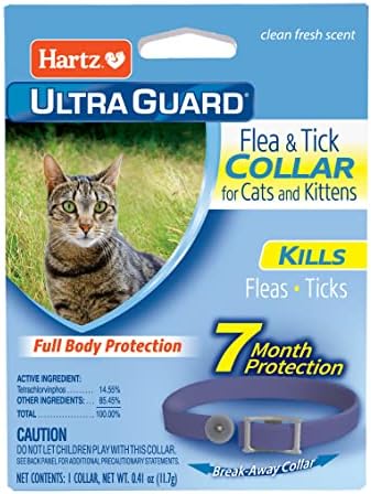 Хартц Ултрагуард Пурпурна Болвата &засилувач; Штиклирајте Јака За Мачки И Мачиња - 7 Месечна Заштита