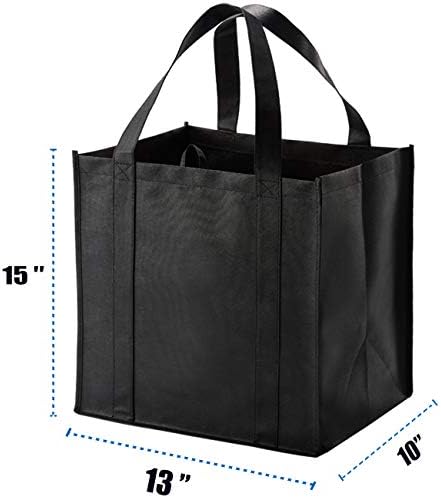 НЕРУБ 10 Пакет Засилена Рачка За Повеќекратна Употреба Торби За Намирници-Тешки Големи Торби За Купување Со Дебело Пластично Дно може да соберат 40 килограми