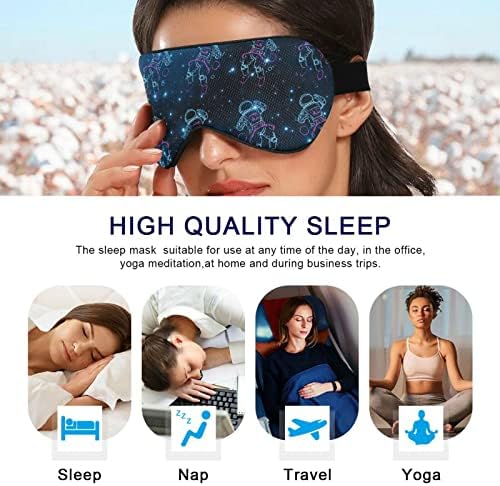 Unisex Sleep Mask Eye Mask Астронаут-галаксија-сино-небо ноќ за спиење маска за удобно око за очи за спиење